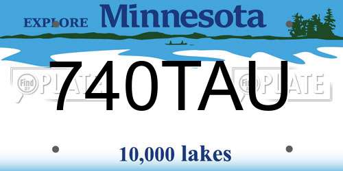 740TAU Minnesota License Plate