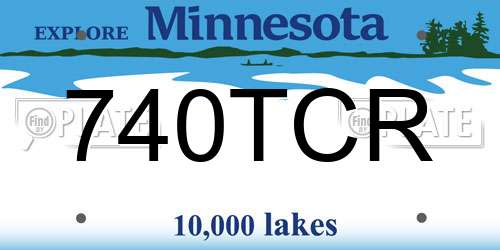 740TCR Minnesota License Plate
