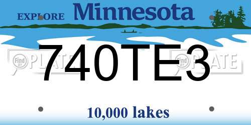 740TE3 Minnesota License Plate
