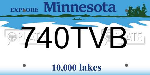 740TVB Minnesota License Plate