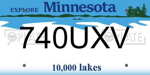 740UXV Minnesota License Plate