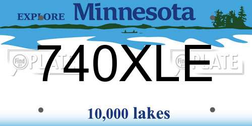 740XLE Minnesota License Plate