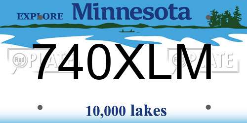 740XLM Minnesota License Plate