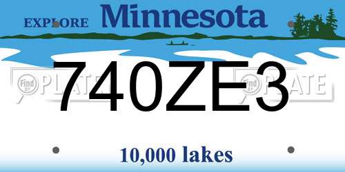 740ZE3 Minnesota License Plate