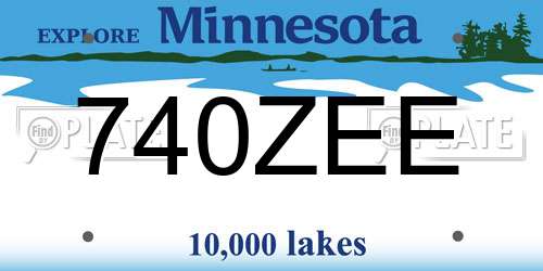 740ZEE Minnesota License Plate