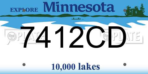 7412CD Minnesota License Plate