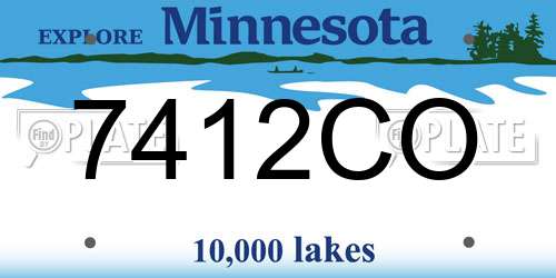 7412CO Minnesota License Plate