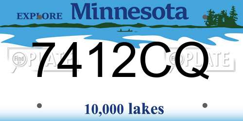 7412CQ Minnesota License Plate