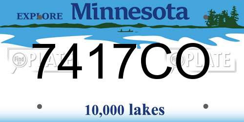7417CO Minnesota License Plate