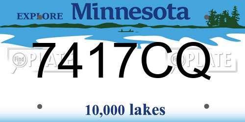 7417CQ Minnesota License Plate