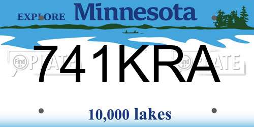 741KRA Minnesota License Plate