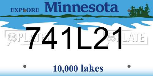 741L21 Minnesota License Plate