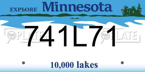 741L71 Minnesota License Plate