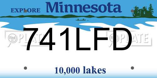 741LFD Minnesota License Plate