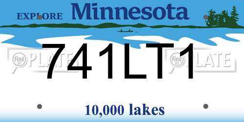741LT1 Minnesota License Plate