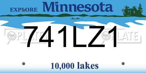 741LZ1 Minnesota License Plate