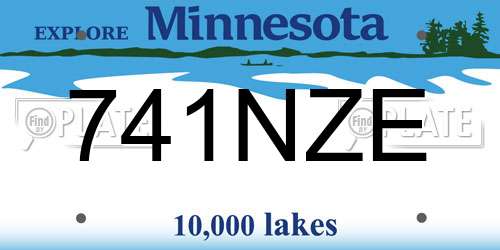 741NZE Minnesota License Plate