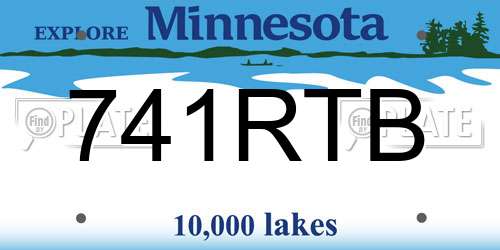 741RTB Minnesota License Plate