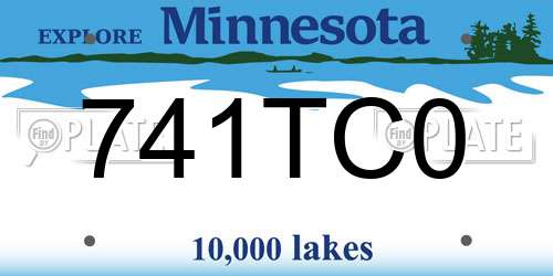 741TC0 Minnesota License Plate
