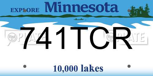 741TCR Minnesota License Plate