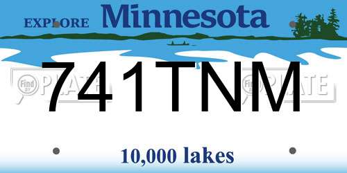 741TNM Minnesota License Plate