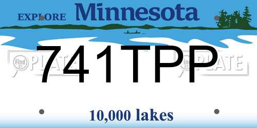 741TPP Minnesota License Plate