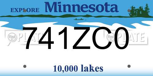 741ZC0 Minnesota License Plate