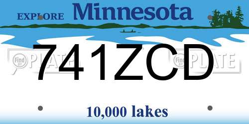 741ZCD Minnesota License Plate