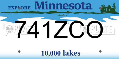741ZCO Minnesota License Plate