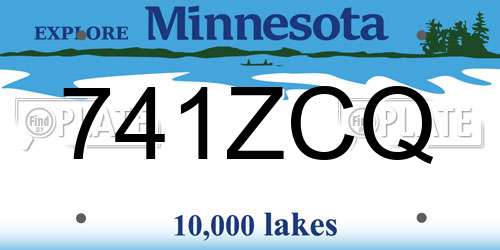 741ZCQ Minnesota License Plate