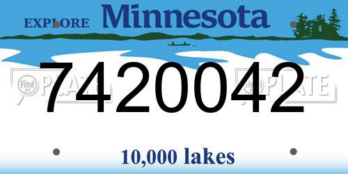 7420042 Minnesota License Plate