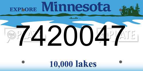 7420047 Minnesota License Plate