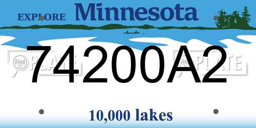 74200A2 Minnesota License Plate