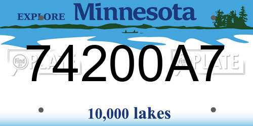 74200A7 Minnesota License Plate