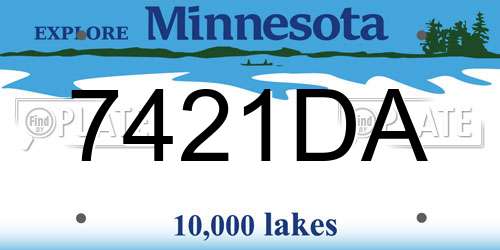 7421DA Minnesota License Plate