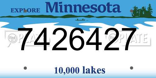 7426427 Minnesota License Plate