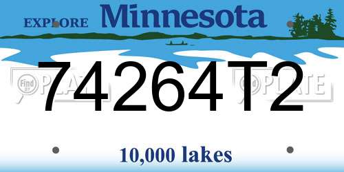 74264T2 Minnesota License Plate