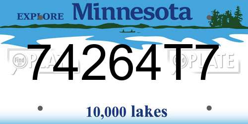 74264T7 Minnesota License Plate