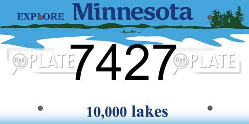7427 Minnesota License Plate