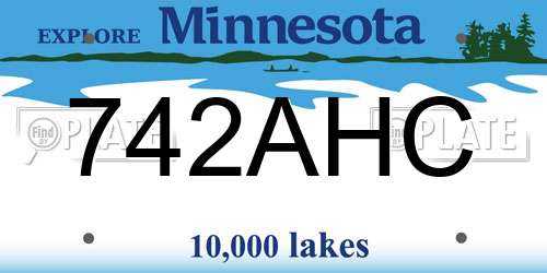 742AHC Minnesota License Plate