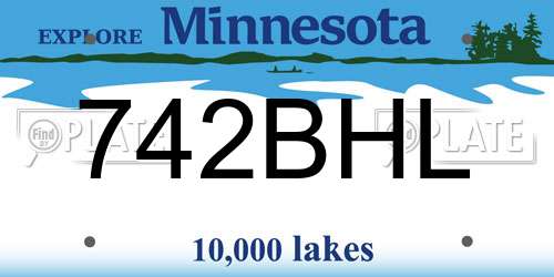 742BHL Minnesota License Plate