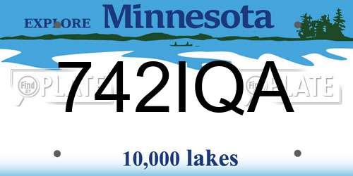 742IQA Minnesota License Plate