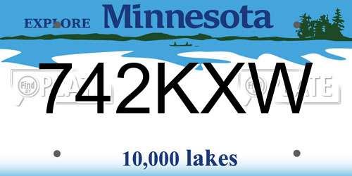 742KXW Minnesota License Plate