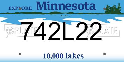 742L22 Minnesota License Plate