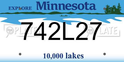 742L27 Minnesota License Plate