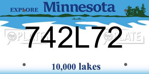 742L72 Minnesota License Plate