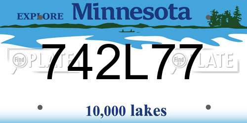 742L77 Minnesota License Plate