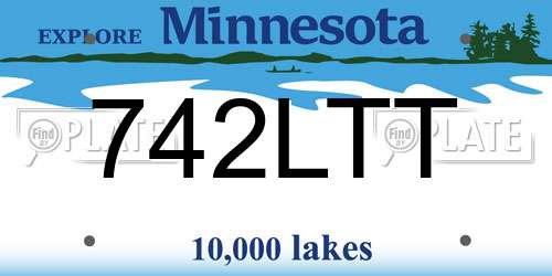 742LTT Minnesota License Plate