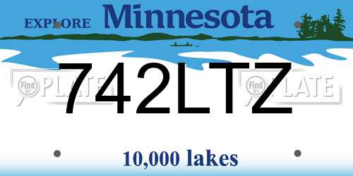 742LTZ Minnesota License Plate