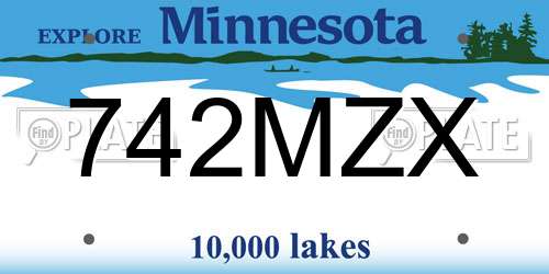 742MZX Minnesota License Plate